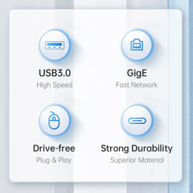 USB хъб Orico HUB USB3.0 3 port + LAN 1000M - PW3UR-U3-015-BK