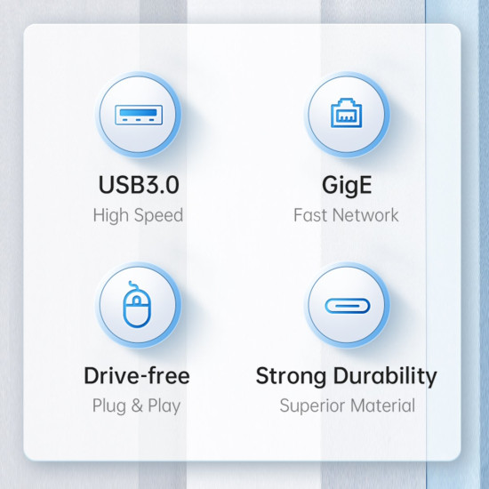 USB хъб Orico HUB USB3.0 3 port + LAN 1000M - PW3UR-U3-015-BK