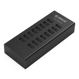 USB хъб Orico USB2.0 HUB 16 port with Premium Power Adapter, Black - H1613-U2