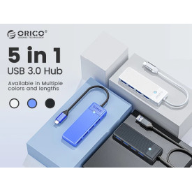 USB хъб Orico USB3.1 HUB Type-C - 3 x USB3.0, SD, TF - PAPW3AT-C3-015-BK
