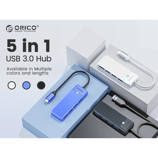 USB хъб Orico USB3.1 HUB Type-C - 3 x USB3.0, SD, TF - PAPW3AT-C3-015-BK