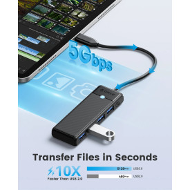 USB хъб Orico USB3.1 HUB Type-C - 4 x USB3.0 - PAPW4A-C3-015-WH