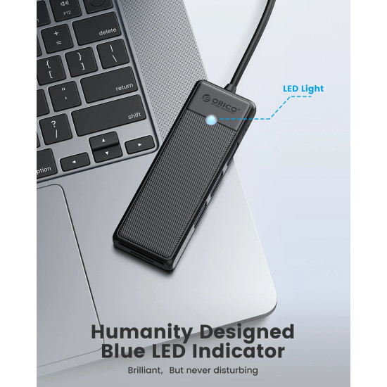 USB хъб Orico USB3.1 HUB Type-C - 4 x USB3.0 - PAPW4A-C3-015-WH