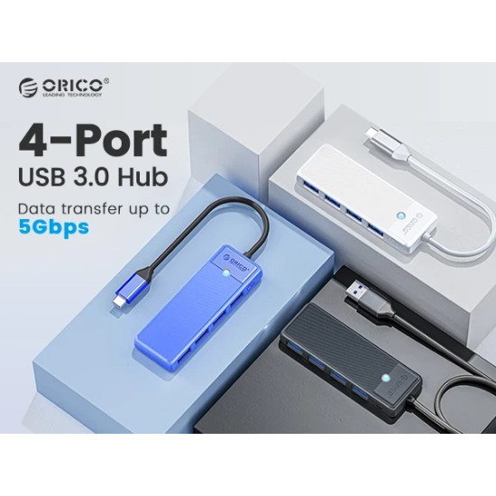 USB хъб Orico USB3.1 HUB Type-C - 4 x USB3.0 - PAPW4A-C3-015-WH