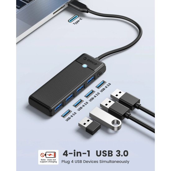 USB хъб Orico USB3.1 HUB Type-C - 4 x USB3.0 - PAPW4A-C3-015-WH