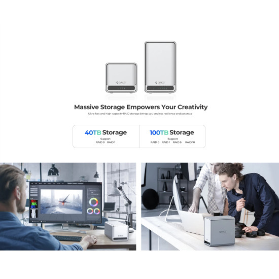 NAS устройство Orico Personal Cloud Storage MetaCube - TS200-EU-GY-BP