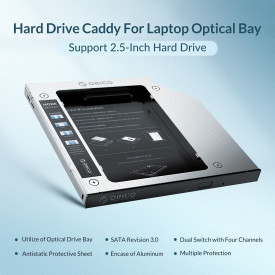 Кади за лаптоп Orico Laptop Caddy 9.0-9.5mm SATA3 with LED/switch - M95SS-SV