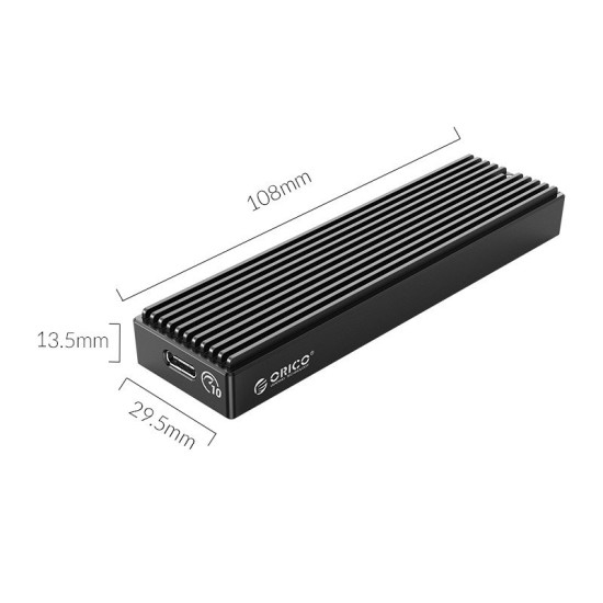 Външна кутия за диск Orico Storage - Case - M.2 NVMe M-key 10 Gbps - M2PV-C3-BK-BP