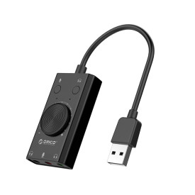 Външна звукова карта Orico USB Sound card - 2 headphones, mic, volume - SC2-BK