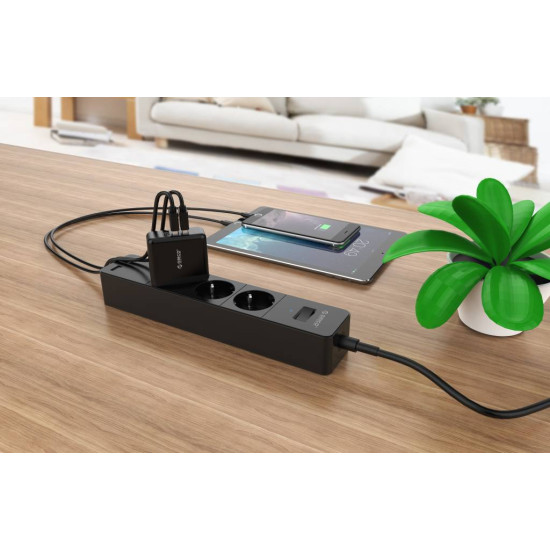 Зарядно Orico Smart Charger 220V - 15W 3 port black - WHC-3U