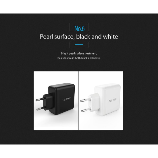 Зарядно Orico Smart Charger 220V - 15W 3 port black - WHC-3U