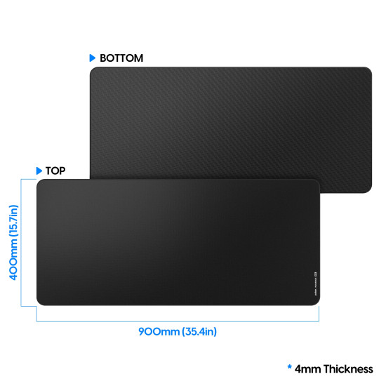 Подложка за мишка Pulsar Gaming Mousepad ParaBrake V2 Mouse Pad XXL Black - 900 x 400 мм