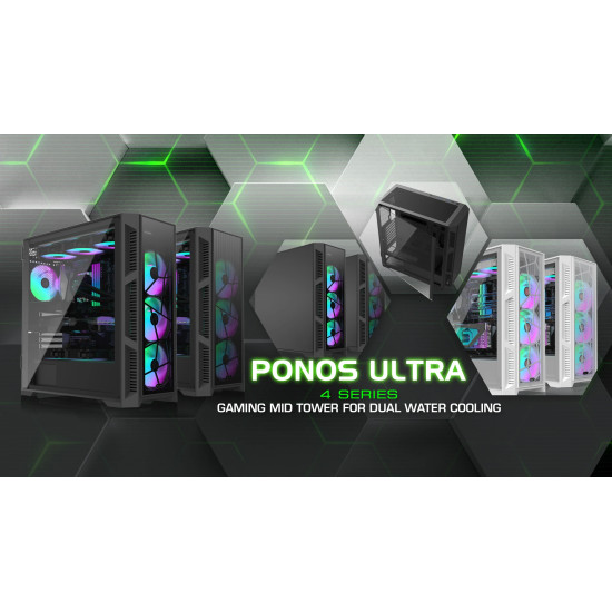 Кутия за компютър Raijintek Case EATX - PONOS ULTRA WHITE TG4