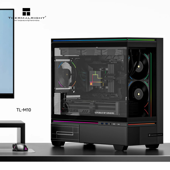Кутия за компютър Thermalright TL-M10, Micro ATX, USB-C, 360mm, Black
