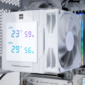 Охладител за процесор Thermalright Peerless Assassin 120 Digital White, Dual-Tower, LGA1851, AM5