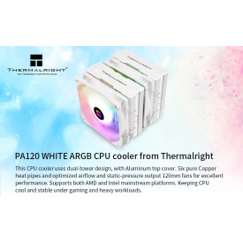 Охладител за процесор Thermalright CPU Cooler Peerless Assassin 120 White A-RGB - Dual-Tower - LGA1851/LGA1700/AM5