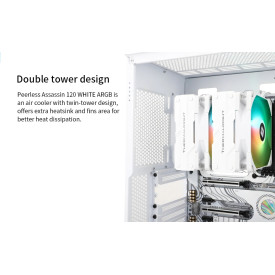 Охладител за процесор Thermalright CPU Cooler Peerless Assassin 120 White A-RGB - Dual-Tower - LGA1851/LGA1700/AM5