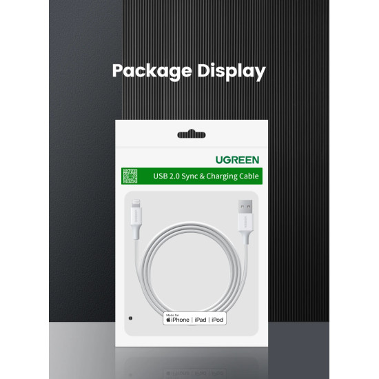 Ugreen кабел Cable iPhone Lighting/USB data US155, 1m - 20728