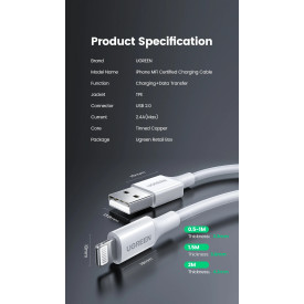 Ugreen кабел Cable iPhone Lighting/USB data US155, 1m - 20728