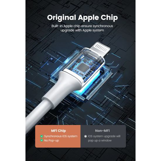 Ugreen кабел Cable iPhone Lighting/USB data US155, 1m - 20728