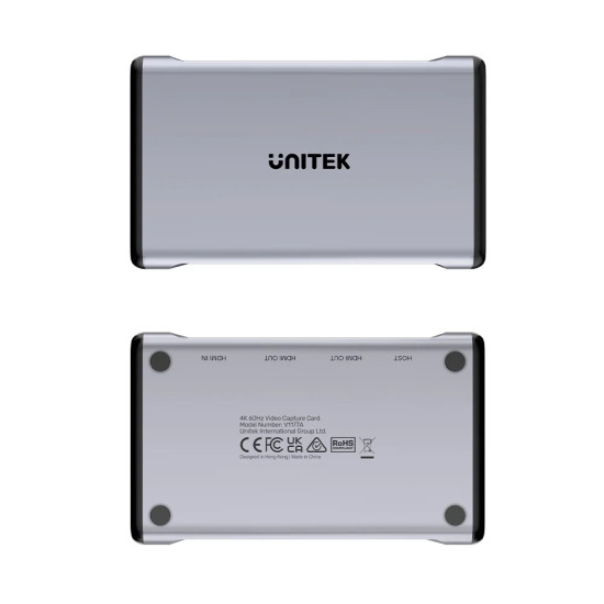 Кепчър карта Unitek Video Capture Card - 4K@60Hz, Aluminium - V1177AGY01