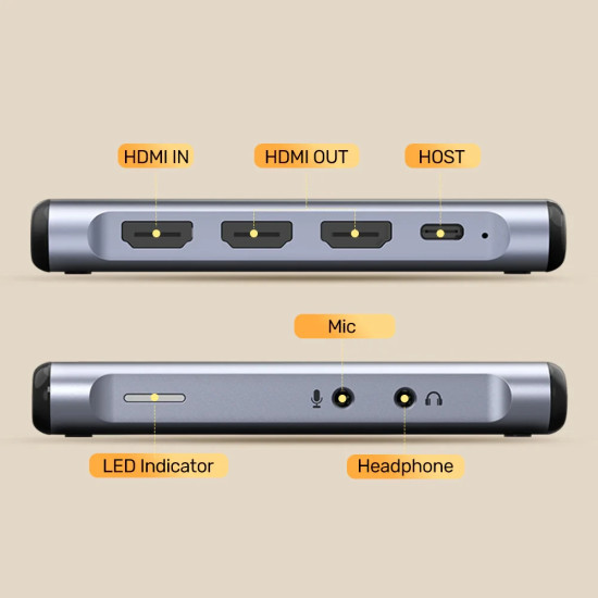 Кепчър карта Unitek Video Capture Card - 4K@60Hz, Aluminium - V1177AGY01