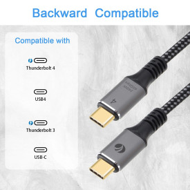 USB кабел VCom USB4.0 Type-C/Type-C 40Gbps, 240W - CU541M-1.2