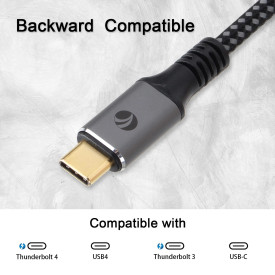 USB кабел VCom USB4.0 Type-C/Type-C 40Gbps, 240W - CU541M-1.2