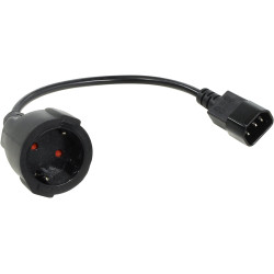 Захранващ кабел VCom Cable Power Ext IEC 320 C14 / SCHUKO F 0.2m 16A Black - CE002-CU1.5mm-0.2m