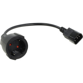 Захранващ кабел VCom Cable Power Ext IEC 320 C14 / SCHUKO F 0.2m 16A Black - CE002-CU1.5mm-0.2m