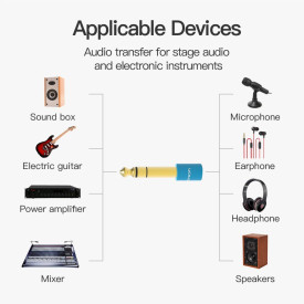 Адаптер Vention Audio 6.5mm M / 3.5mm F - Blue - VAB-S01-L