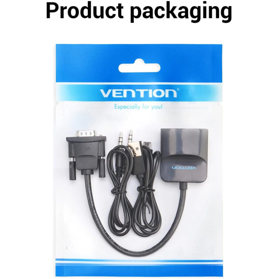 Адаптер Vention VGA to HDMI with sound - Active converter with AUX-in and Micro USB power - ACNBB