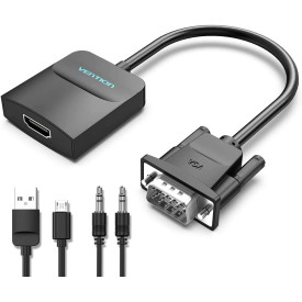Адаптер Vention VGA to HDMI with sound - Active converter with AUX-in and Micro USB power - ACNBB