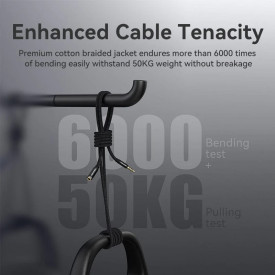 Аудио кабел Vention Cotton Braided TRRS 3.5mm Male to 3.5mm F - 1m - Gold plated, Aluminum alloy - BHCBF