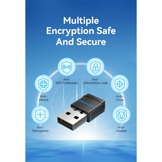 USB WiFi адаптер Vention KDRB0, Black