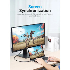 Display Port кабел Vention Cable Type-C to DisplayPort - 1.5m 8K Black - CGYBG
