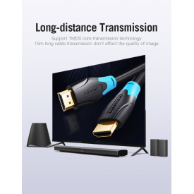 HDMI кабел Vention HDMI v2.0 M / M 4K/60Hz Gold - 1M Black - AACBF