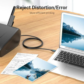 USB кабел Vention USB 2.0 A Male to B Male, Black 1.5m - COQBG