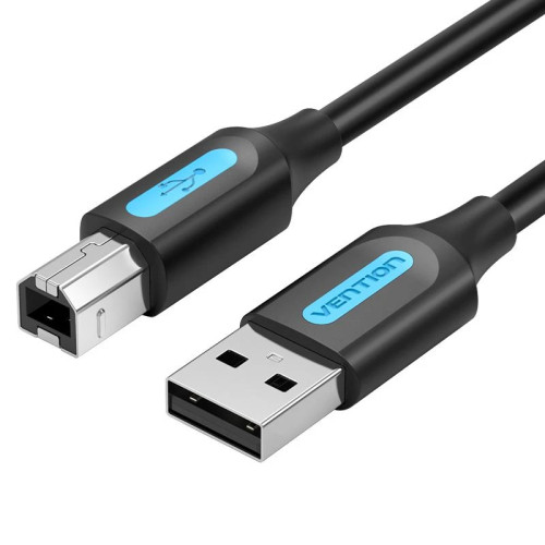 USB кабел Vention USB 2.0 A Male to B Male, Black 1.5m - COQBG