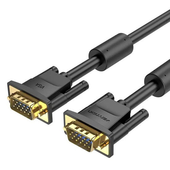 VGA кабел за монитор Vention HD15 M / M 1.0m Gold Plated, 2 Ferrites - DAEBF
