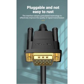 VGA кабел за монитор Vention HD15 M / M 1.0m Gold Plated, 2 Ferrites - DAEBF