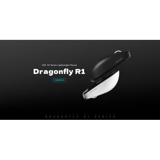 Безжична мишка VXE Wireless Gaming Mouse Dragonfly R1 SE+ - Huano Blue Glow V2, Black