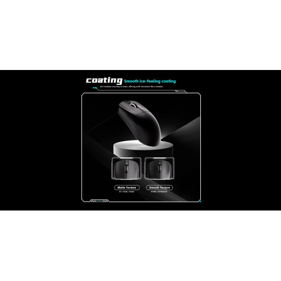 Безжична мишка VXE Wireless Gaming Mouse Dragonfly R1 SE+ - Huano Blue Glow V2, Black