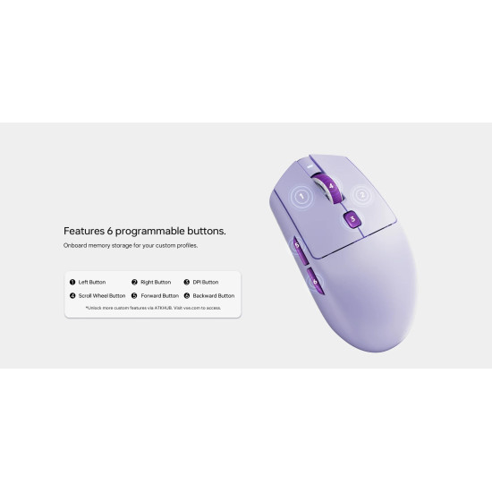 Безжична мишка VXE Wireless Gaming Mouse Dragonfly V3 PRO - Huano Blue Glow V2, White