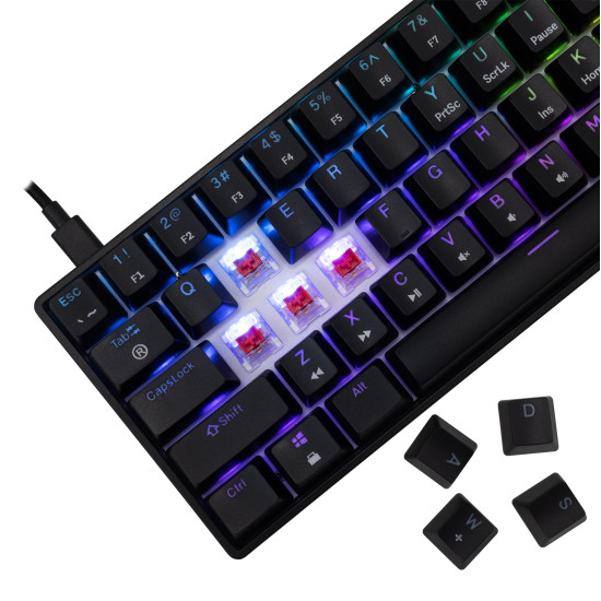 Клавиатура White Shark Gaming Mechanical Keyboard SHINOBI 2 - YUSYA 5P Red Switches (English US), Black