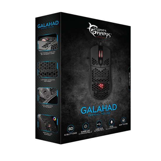 Мишка White Shark Gaming Mouse GALAHAD - 7200dpi, 1000Hz, Black