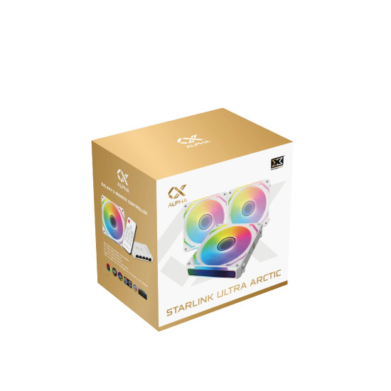 Комплект вентилатори Xigmatek Fan Pack 3-in-1 3x120mm - Starlink Ultra Arctic - Infinity Mirror, A-RGB