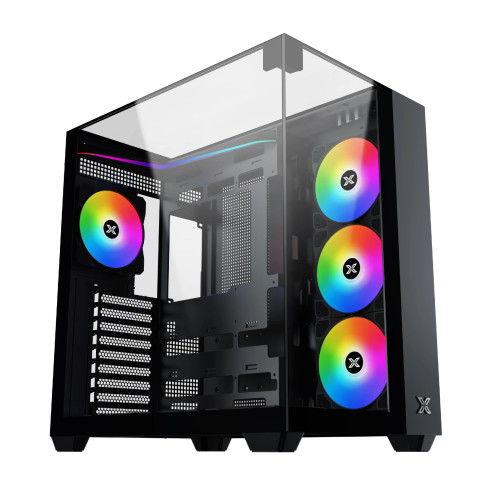 Кутия за компютър Xigmatek Case ATX - AQUA V - 7 ARGB Fans, Black