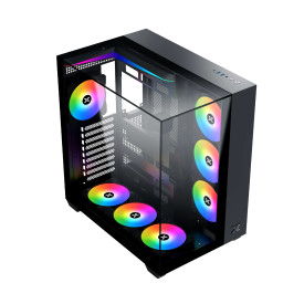 Кутия за компютър Xigmatek Case ATX - AQUA V - 7 ARGB Fans, Black