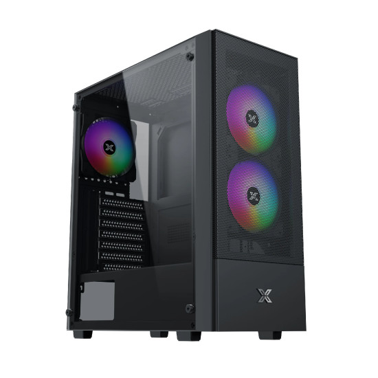 Кутия за компютър Xigmatek Hero II Air 3F - RGB, Tempered Glass, Black